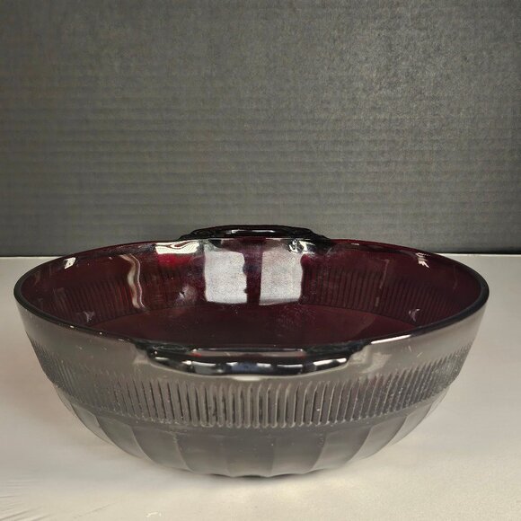 Anchor Hocking Royal Ruby Red Coronation. Two Handles. Depression Glass Bowl - Picture 3 of 12